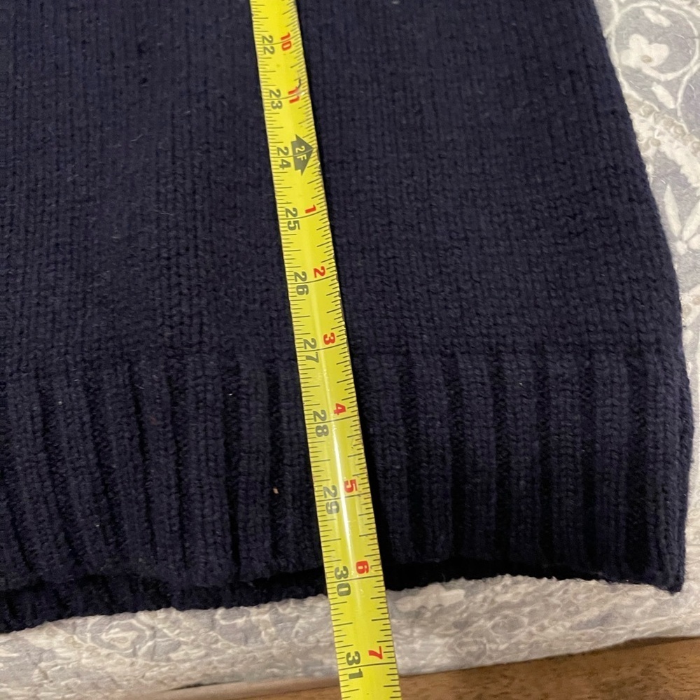 Gap 100% Lamb’s Wool Blue Faire Isle Sweater Sz L 1/4 zip - Picture 7 of 8
